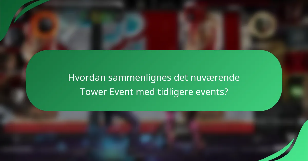 Hvordan sammenlignes det nuværende Tower Event med tidligere events?