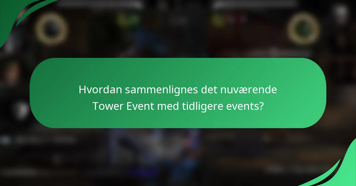 Hvordan sammenlignes det nuværende Tower Event med tidligere events?